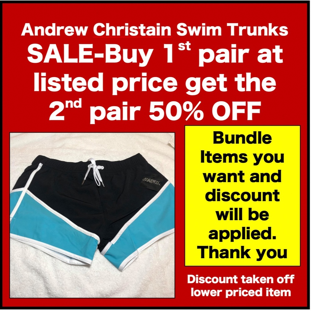 Andrew Christian- Turquoise and White